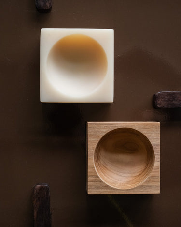 HKLIVING Deco Schaal Cube Pop Beige / Hout - Things I Like Things I Love