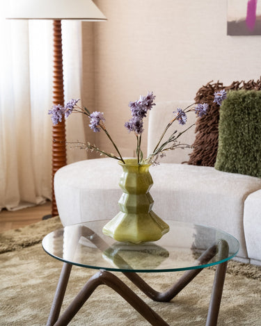 HKLIVING Vase Silhouette Glass Olive Green - Things I Like Things I Love