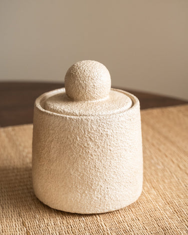 Jar Ceramic Beige - Things I Like Things I Love