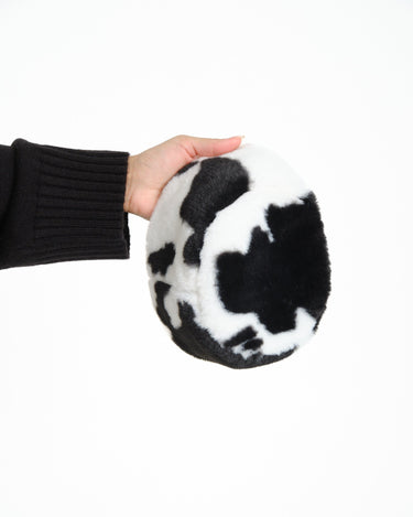 Kangol Faux Fur Topper Spotted Cow Print - Things I Like Things I Love