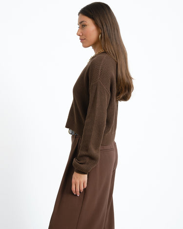 Maysa O-Neck Knit Noos Chocolate Brown - Things I Like Things I Love