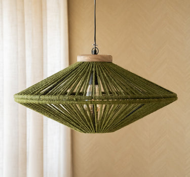 Pendant Lamp Ovni Jute Green - Things I Like Things I Love