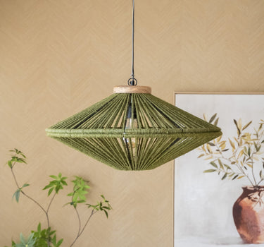 Pendant Lamp Ovni Jute Green - Things I Like Things I Love