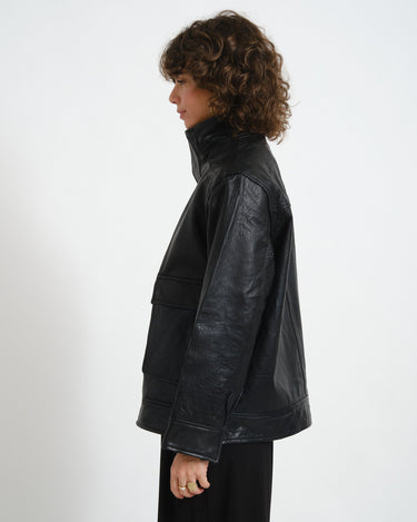 Rouge Mia Oversized Leather Jacket Meteorite - Things I Like Things I Love