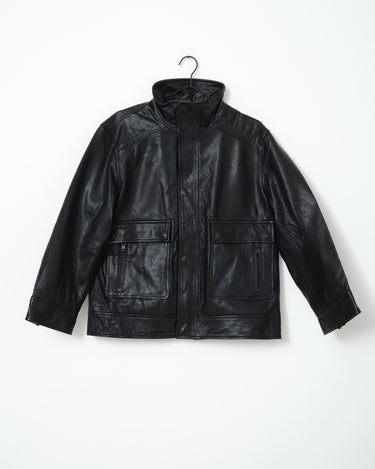 Rouge Mia Oversized Leather Jacket Meteorite - Things I Like Things I Love