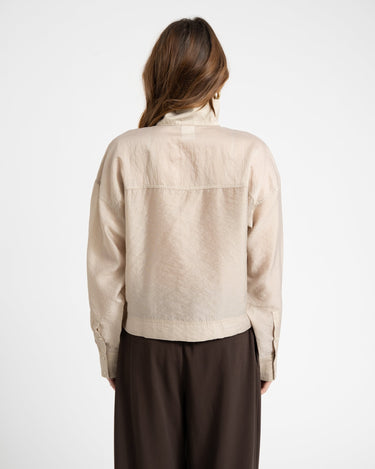 Rouge Stina High Neck Shirt Feather Gray - Things I Like Things I Love