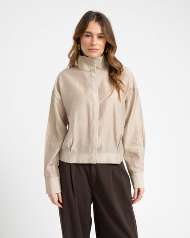 Rouge Stina High Neck Shirt Feather Gray - Things I Like Things I Love