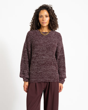 Sascha O-Neck Knit Fig Romance Rose - Things I Like Things I Love