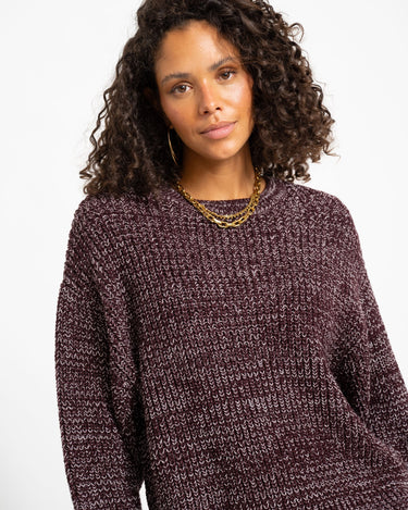 Sascha O-Neck Knit Fig Romance Rose - Things I Like Things I Love