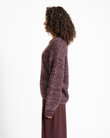 Sascha O-Neck Knit Fig Romance Rose - Things I Like Things I Love