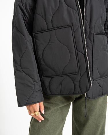 Serena Mid Quilted Jacket Black - Things I Like Things I Love