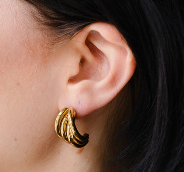 Set Of 2 Golden Glamour Stud Gold - Things I Like Things I Love