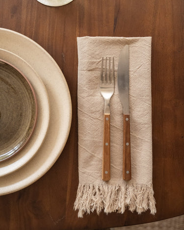 SET VAN 4 – Servetten Franjes Beige - Things I Like Things I Love