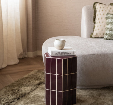 Side Table Plu Tiles Aubergine - Things I Like Things I Love