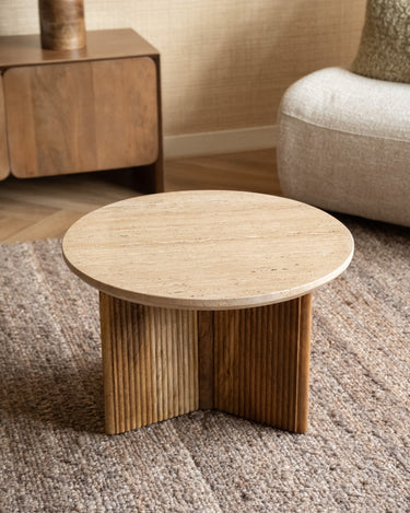 Side Table Senna Travertine - Things I Like Things I Love