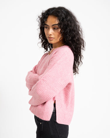 Sigga Diverse Crew Neck Knit Orchid Smoke - Things I Like Things I Love