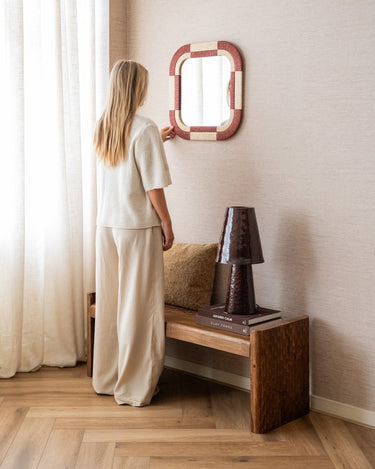 Spiegel Tess Gevlochten Bordeaux - Things I Like Things I Love
