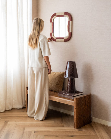 Spiegel Tess Gevlochten Bordeaux - Things I Like Things I Love