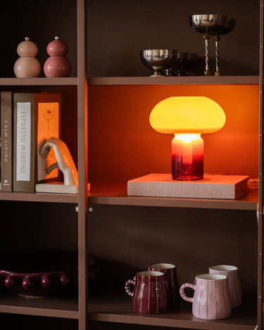 Tafellamp Paddenstoel Glas Roze / Aubergine - Things I Like Things I Love