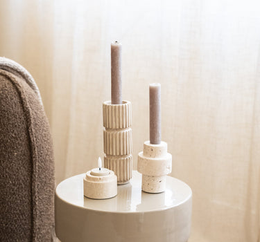 Tealight Holder Travertine Natural - Things I Like Things I Love