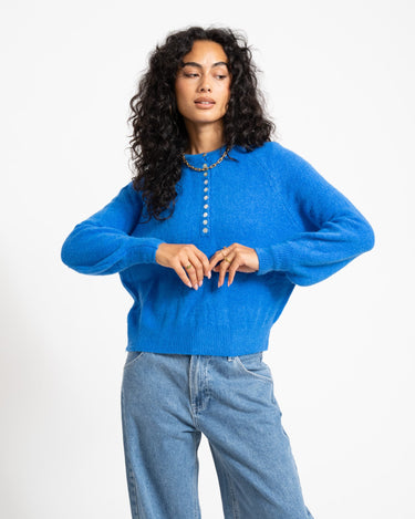 TILTIL Arya Button Up Knit Blue One Size - Things I Like Things I Love