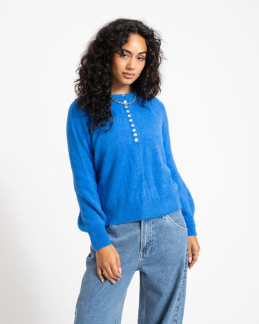 TILTIL Arya Button Up Knit Blue One Size - Things I Like Things I Love