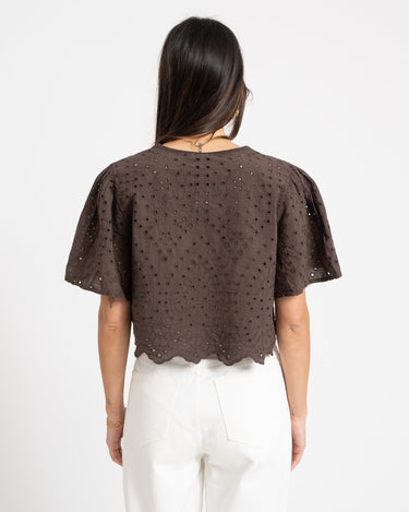 TILTIL Birke Top Embroidery Brown - Things I Like Things I Love