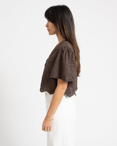 TILTIL Birke Top Embroidery Brown - Things I Like Things I Love