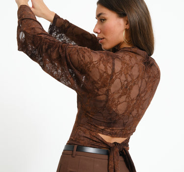TILTIL Blair Lace Longsleeve Bruin - Things I Like Things I Love