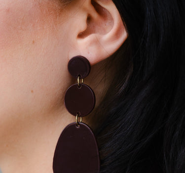 TILTIL Burgundy Bungle Earrings Gold Bordeaux - Things I Like Things I Love