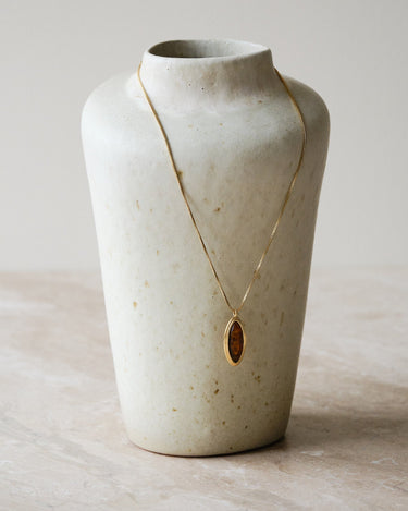 TILTIL Cindy Oval Gemstone Necklace Gold - Things I Like Things I Love
