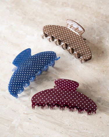 TILTIL Claw Clip Polkadot Bordeaux - Things I Like Things I Love