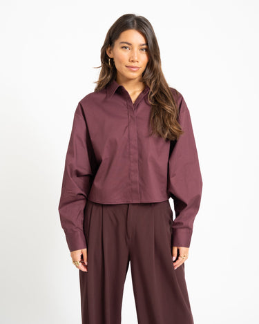 TILTIL Cropped Lizzy Blouse Bordeaux - Things I Like Things I Love