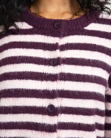 TILTIL Emily Striped Cardigan Bordeaux - Things I Like Things I Love