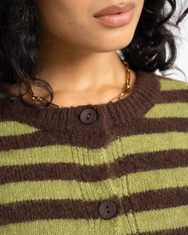 TILTIL Emily Striped Cardigan Bruin - Things I Like Things I Love
