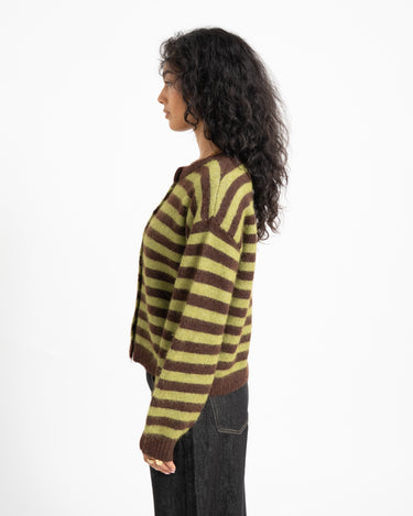 TILTIL Emily Striped Cardigan Bruin - Things I Like Things I Love