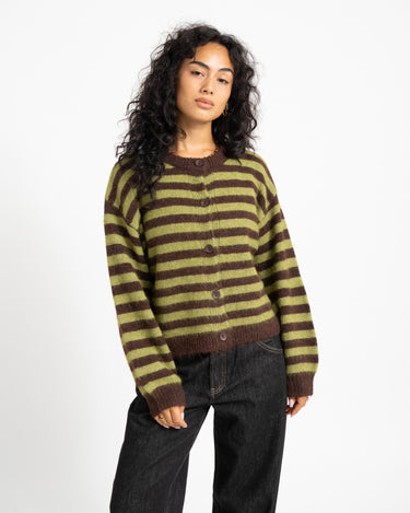 TILTIL Emily Striped Cardigan Bruin - Things I Like Things I Love