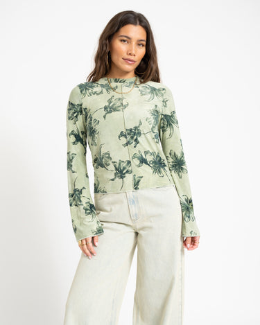 TILTIL Floral Farah Longsleeve Sage Green - Things I Like Things I Love