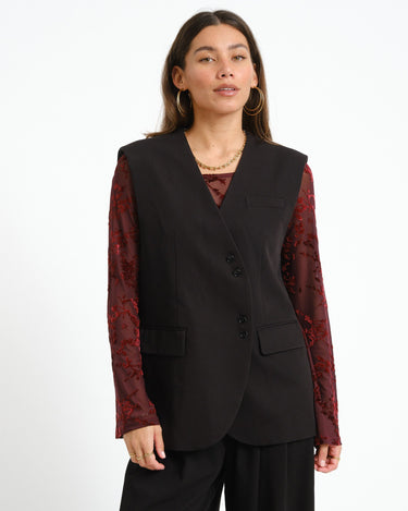 TILTIL Liene Sleeveless Blazer Zwart - Things I Like Things I Love