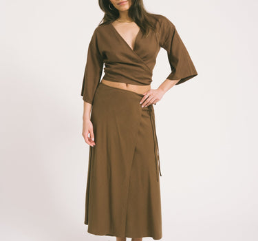 TILTIL Loma Wrap Skirt Brown - Things I Like Things I Love