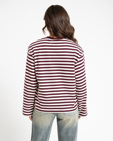 TILTIL Longsleeve Thin Striped Doka Tee Dark Purple - Things I Like Things I Love