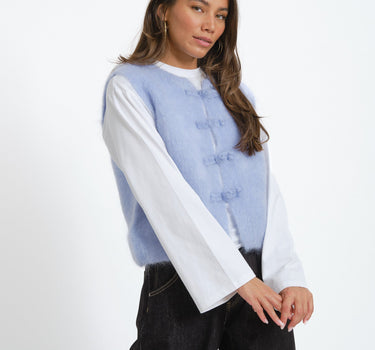 TILTIL Lotus Knitted Spencer One Size Lichtblauw - Things I Like Things I Love