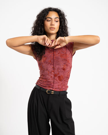 TILTIL Luna Hibiscus Shortsleeve Dark Roze - Things I Like Things I Love