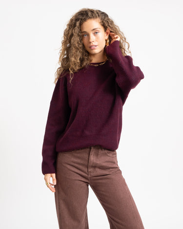 TILTIL Milana Crew Pullover Burgundy - Things I Like Things I Love