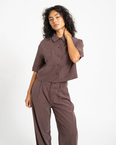 TILTIL Mine Shortsleeve Blouse Bruin - Things I Like Things I Love
