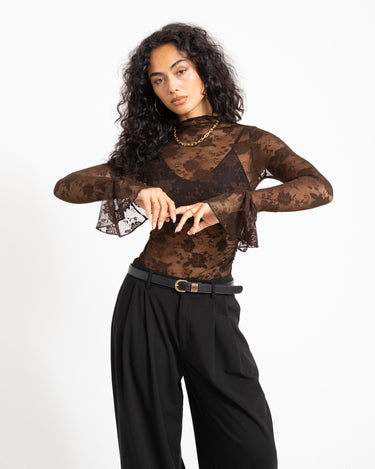 TILTIL Mira Lace Longsleeve Bruin - Things I Like Things I Love