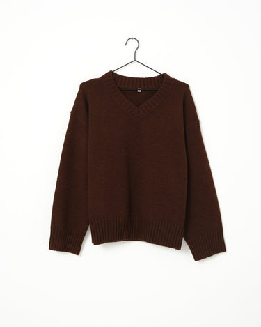 TILTIL Percy V-Neck Pullover Bruin - Things I Like Things I Love