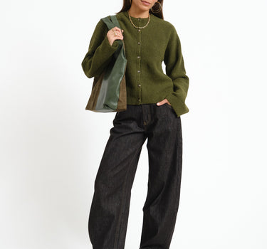 TILTIL Pia Knitted Cardigan Olive Green - Things I Like Things I Love