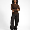 TILTIL Pleated Tara Lace Longsleeve Bruin - Things I Like Things I Love