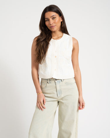 TILTIL Polly Gilet Embroidery Off - white - Things I Like Things I Love